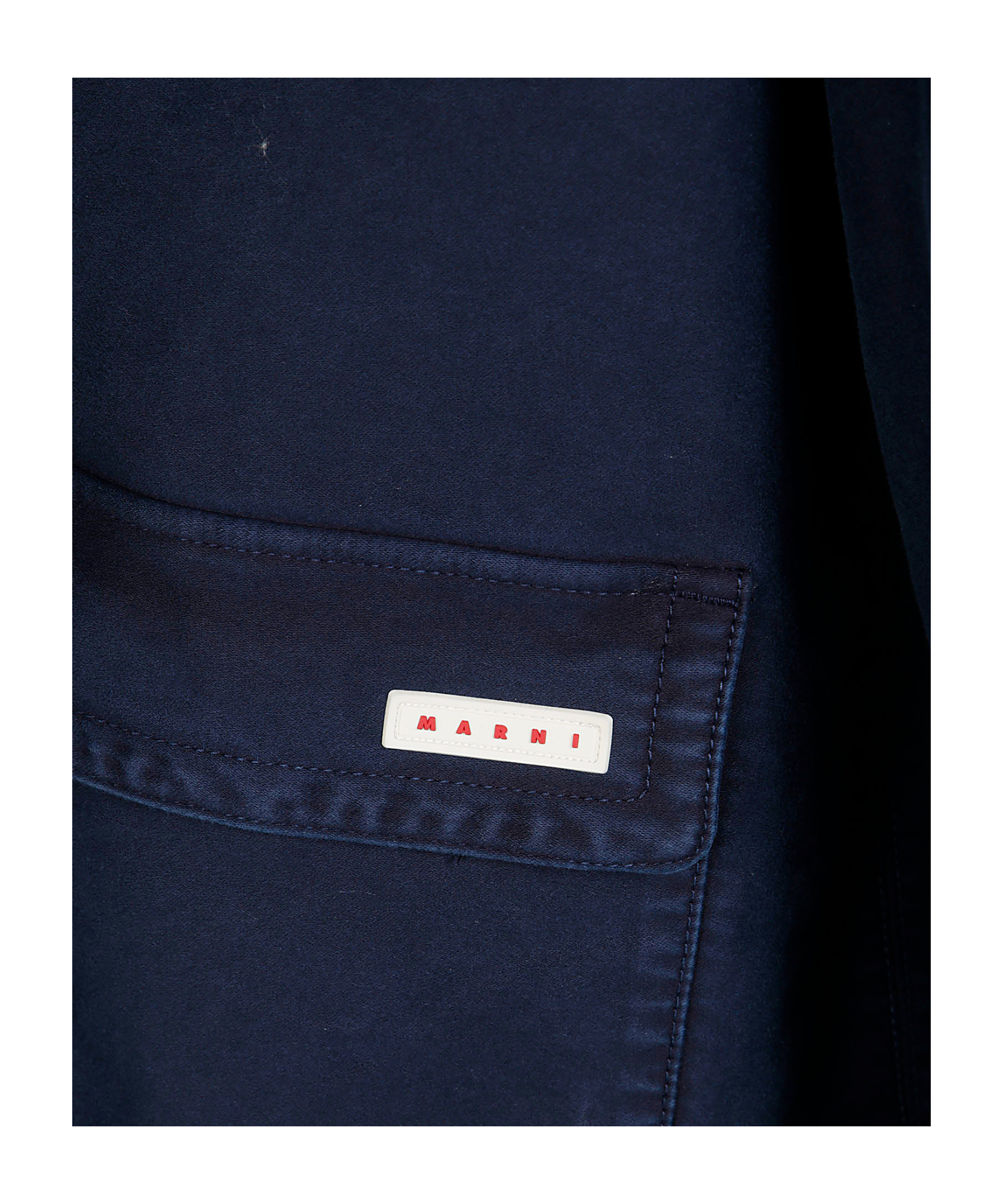 Marni Logo Patch Buttoned Coat In Black