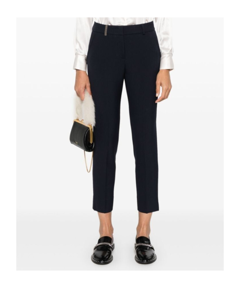 Peserico Fitted Pants With Pockets And Loops In Black