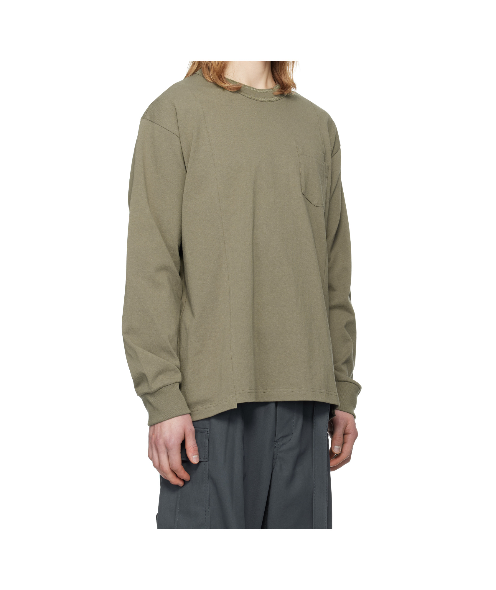 Sacai Taupe Cotton Jersey L/s T-shirt In Nude