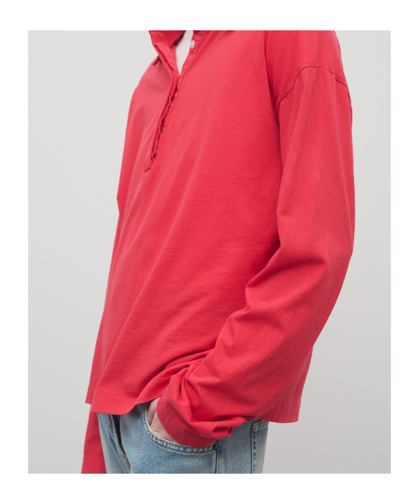 The Row Roddie Brushed Cotton-jersey Polo Shirt In Red