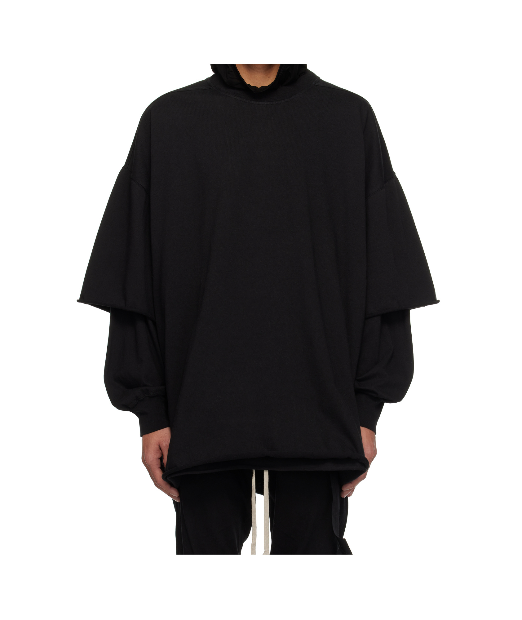 Rick Owens Drkshdw Black Hollywood Tommy Hustler Sweat T-shirt In Black