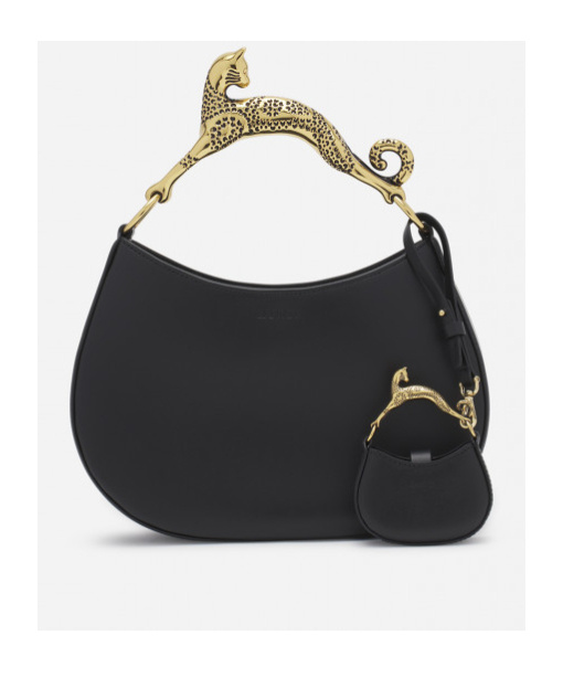 Shop Lanvin Cat Leather Mini Bag In Black