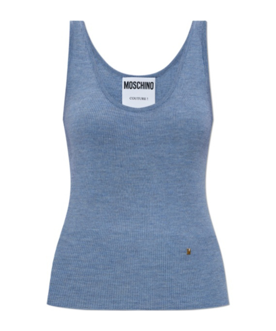 Moschino Essential Wool Tank Top In Blue