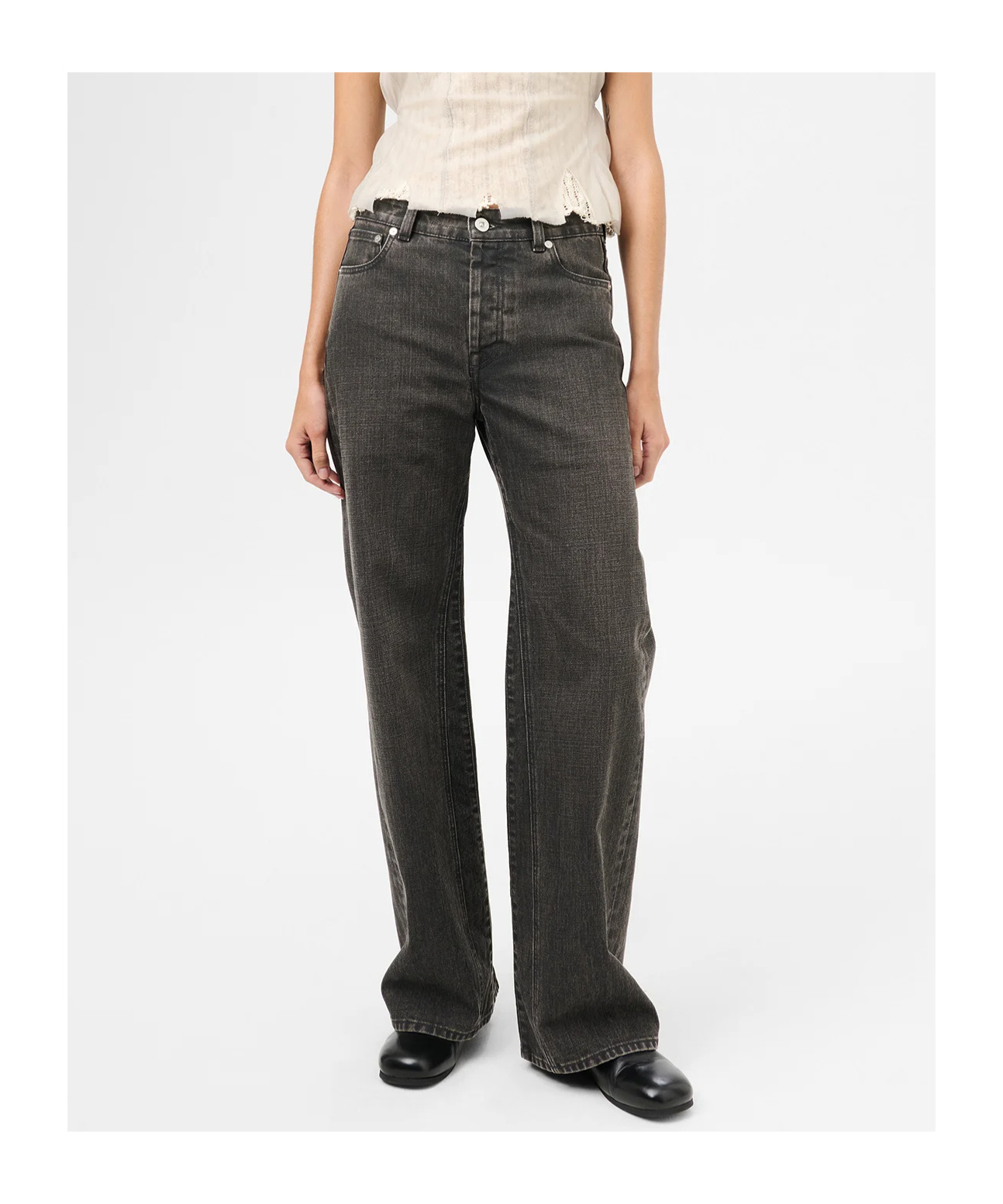 Our Legacy Treble Cut Jeans In Black Coated Wash