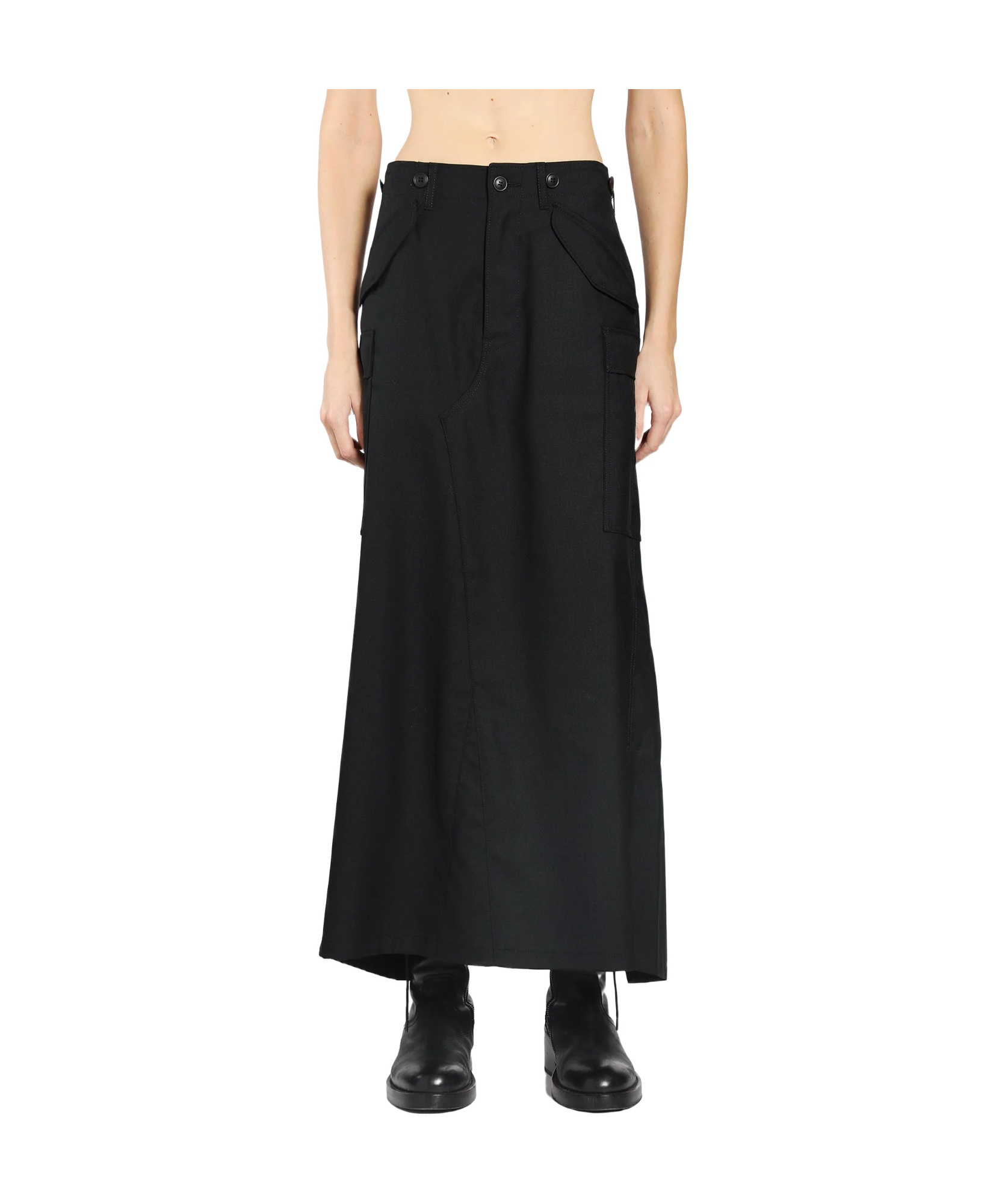 Junya Watanabe Slit Detail Skirt In Black