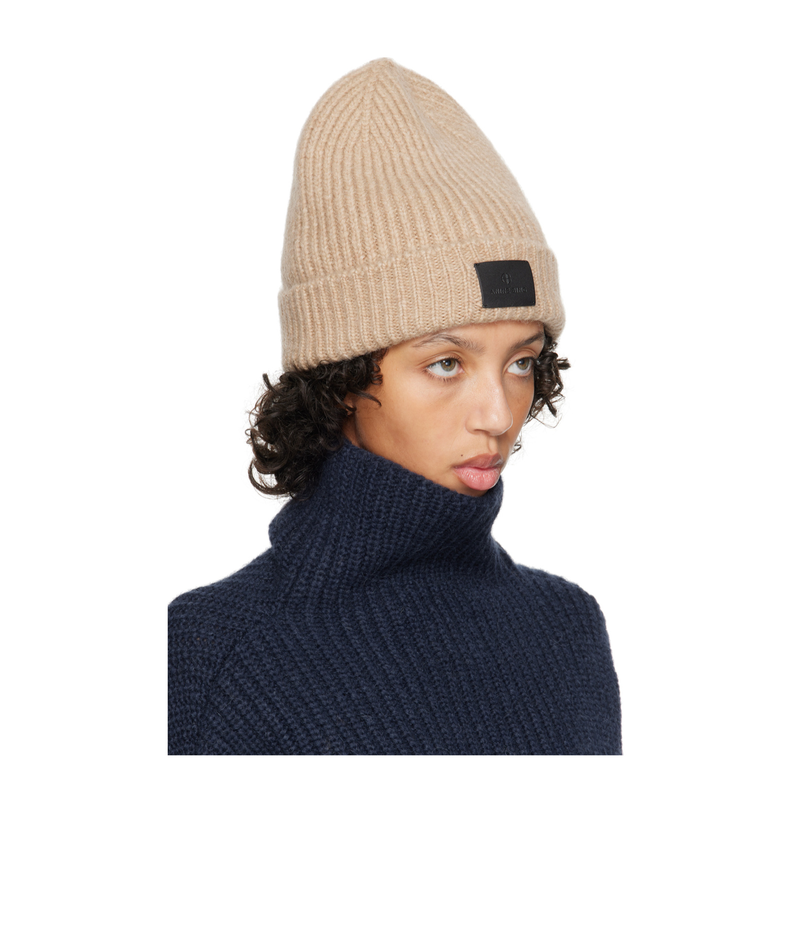 Anine Bing Elia Chunky-knit Beanie In Black