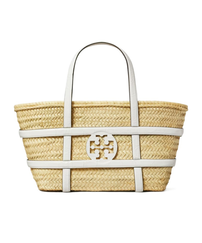 Tory Burch Natural Small Ella Straw Basket Tote