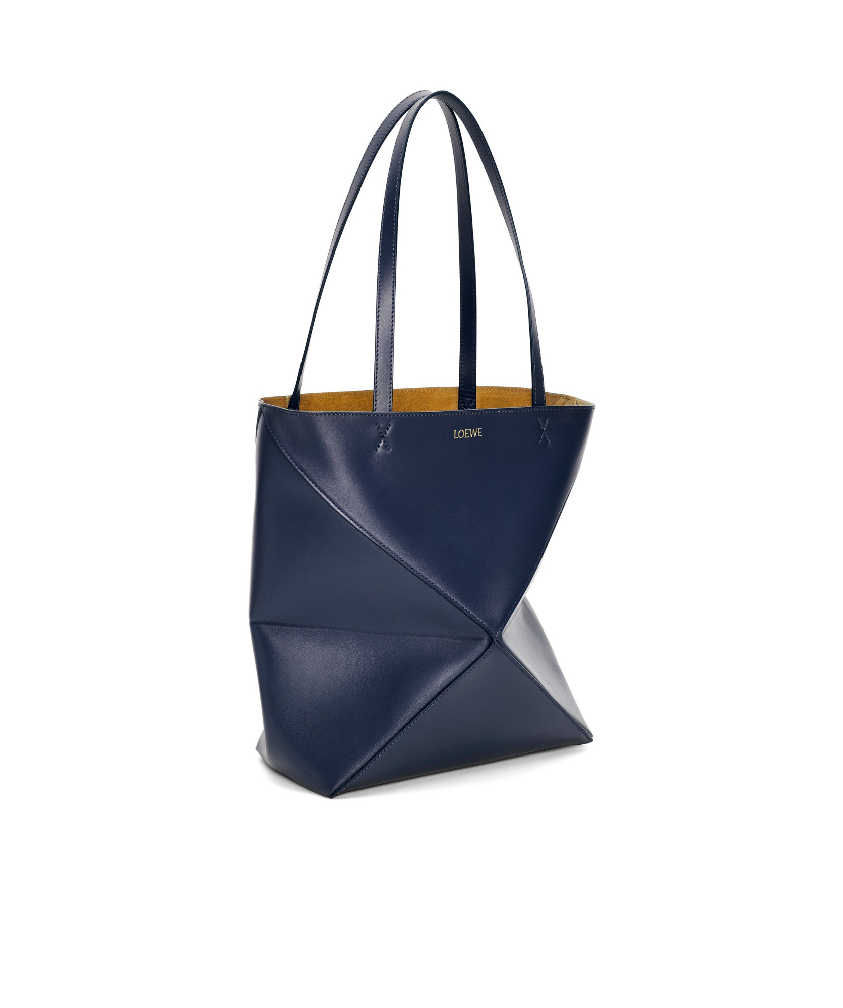 Loewe Women Puzzle Fold Mini Leather Tote In Blue