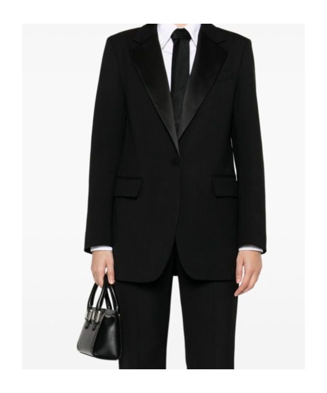 Shop P.a.r.o.s.h Satin-trim Virgin Wool Blazer