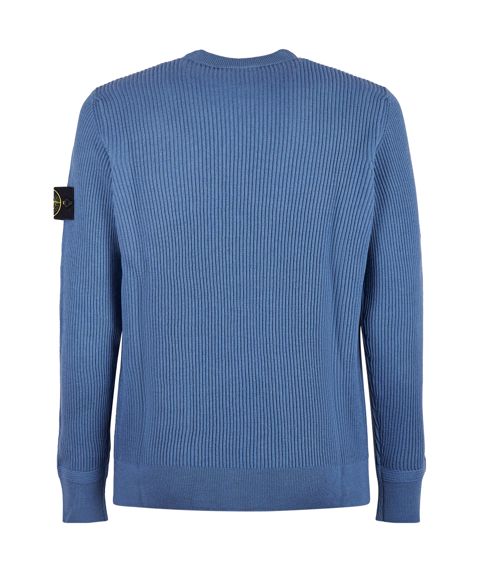Stone Island Ribbed Knit Sweater With Crew Neckline In Burgundy