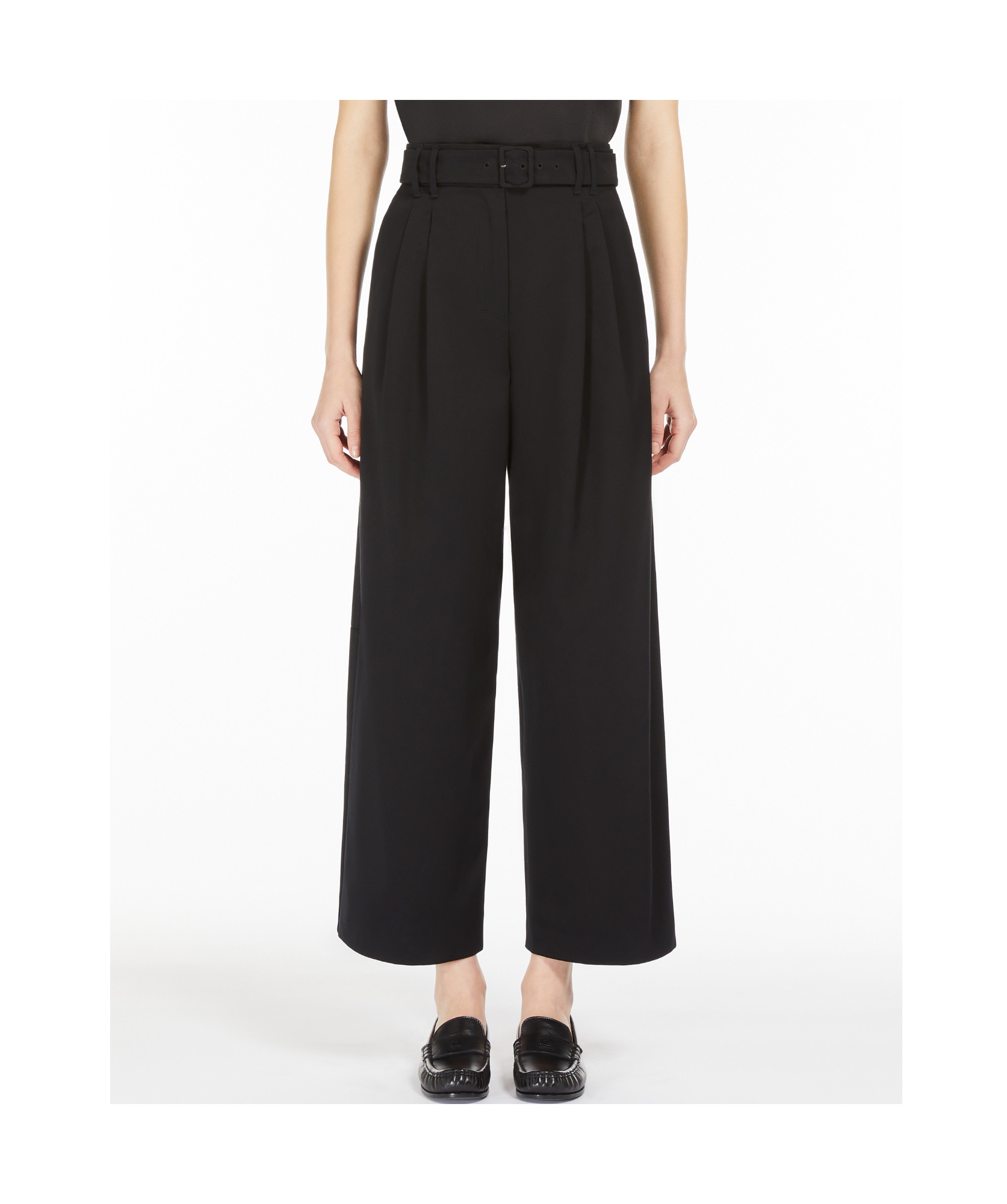 Max Mara Gabardine Trousers In Black