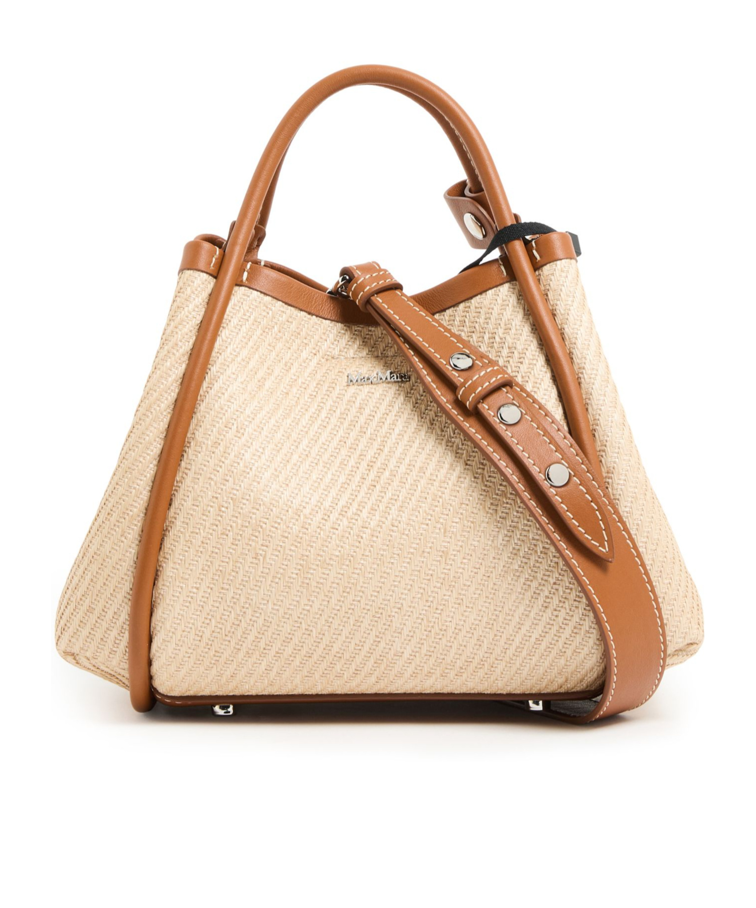 Max Mara Pattern Shoulder Bag In Nude