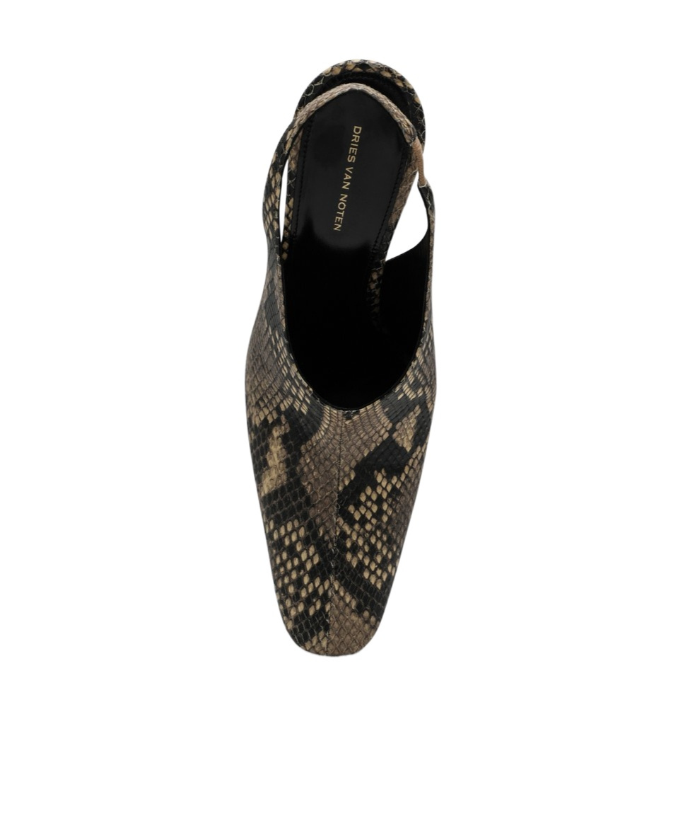 DRIES VAN NOTEN PUMPS WITH A WEDGE IN PRINTED LEATHER 