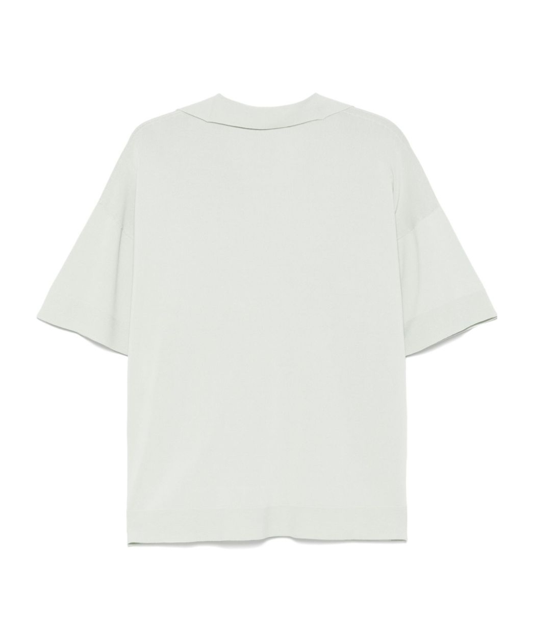 D Exterior Dexterior V-neck Green T-shirt With Subtle Stripe Detail In White