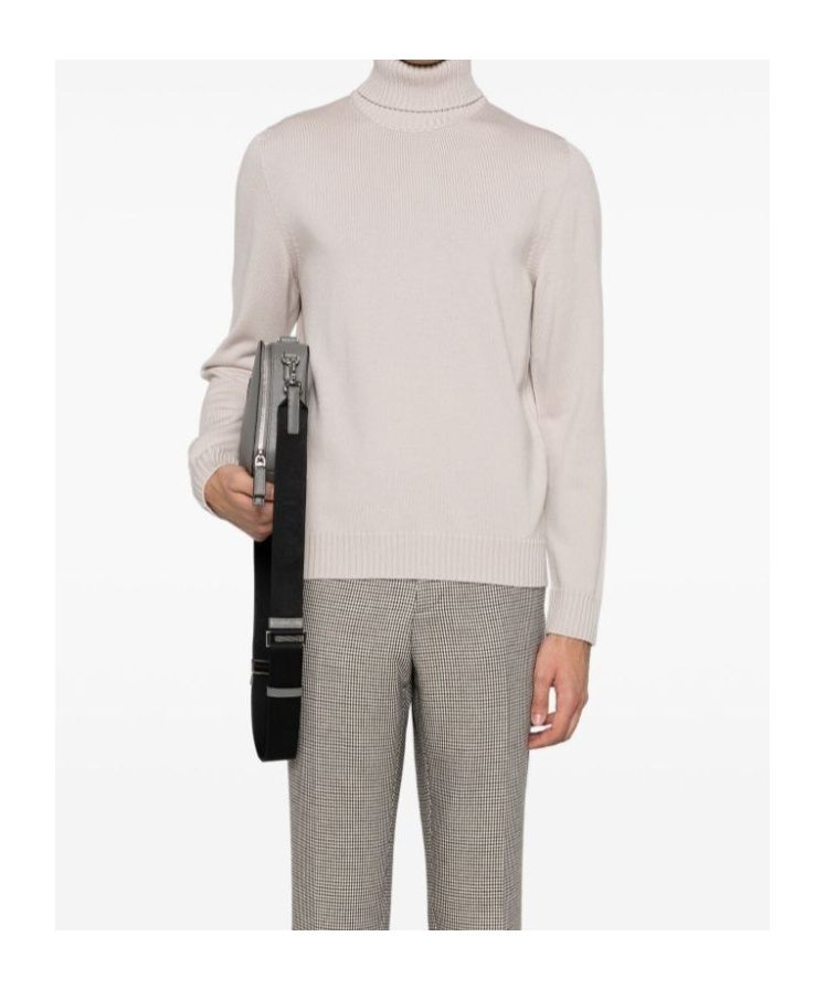Drumohr Wool Turtleneck Sweater Long Sleeves In White