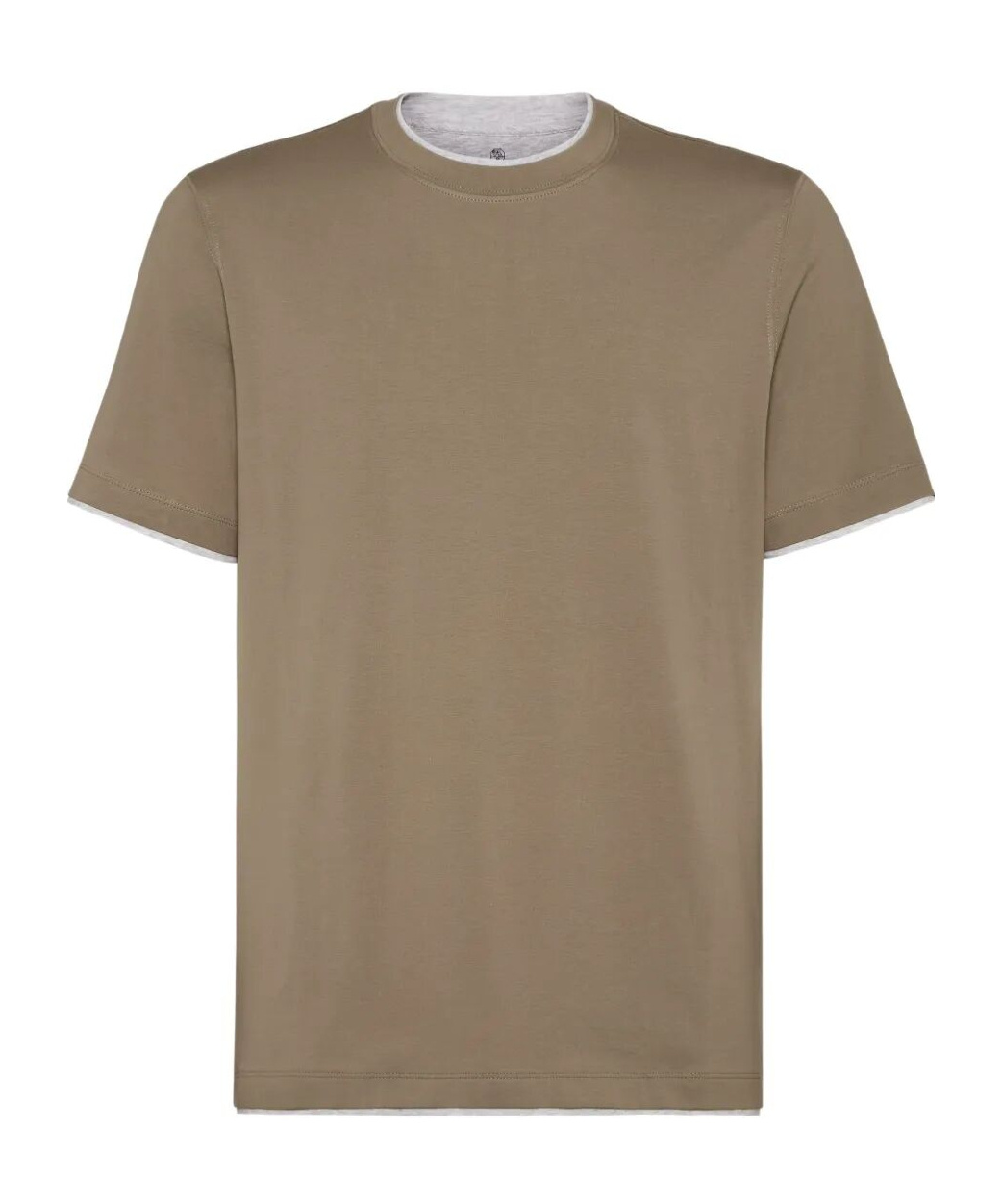 Brunello Cucinelli Cotton Jersey Crew Neck T-shirt With Faux-layering Clothing