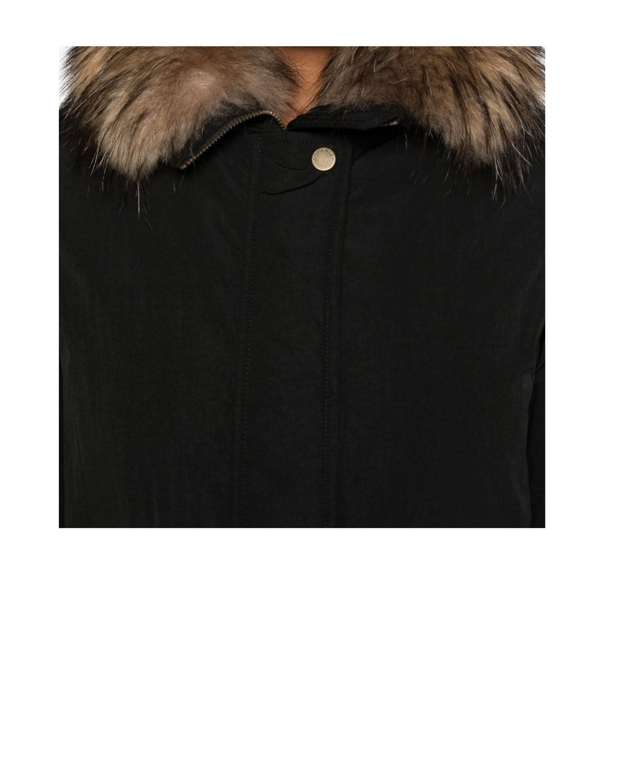 Woolrich Hooded Long Sleeve Down Jacket With Pockets In Black