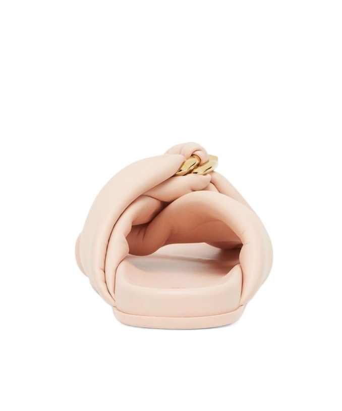 Fendi Pink Nappa Leather Feel Slippers In Nude
