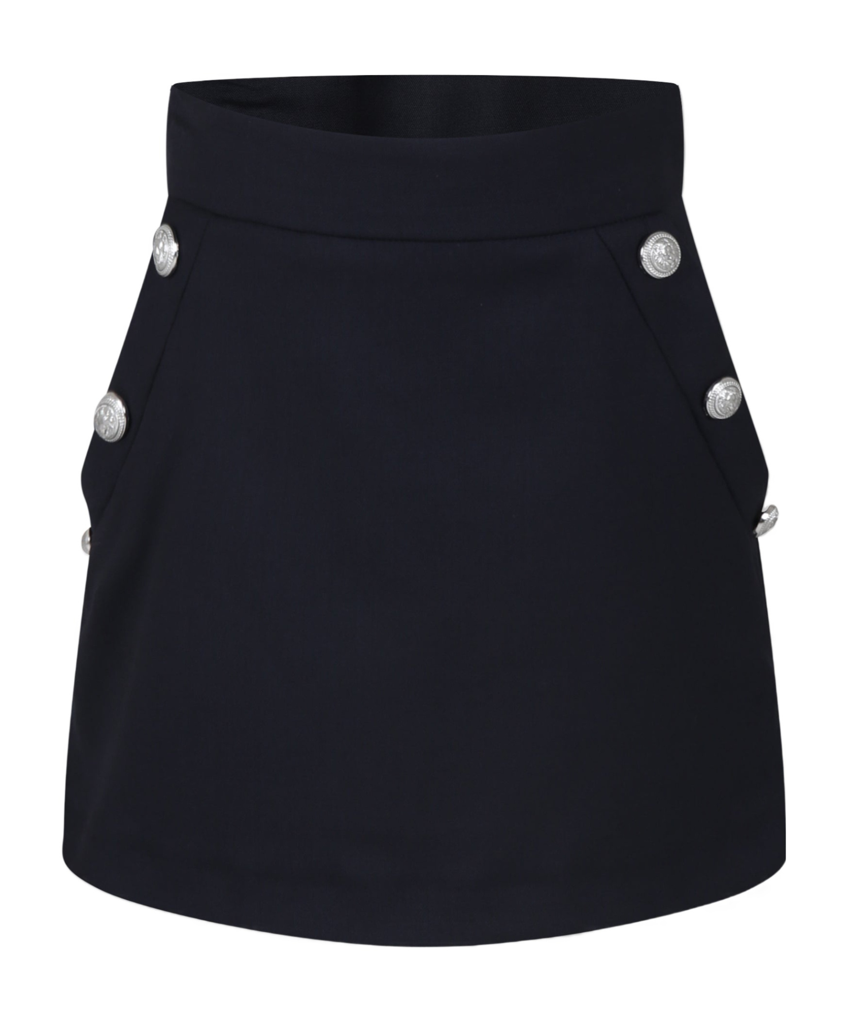 Balmain Button-detail High-waisted Miniskirt In Black