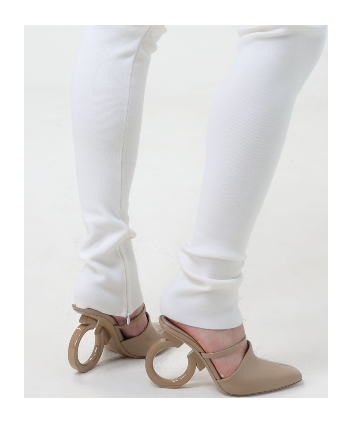 Ferragamo Blended Casual Pants In White