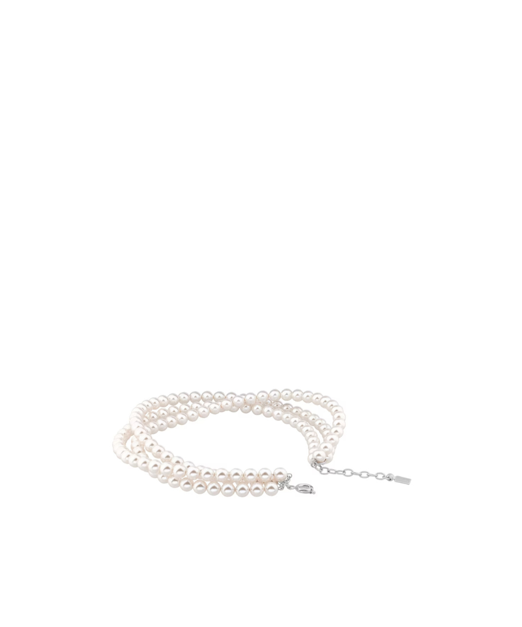 Balenciaga Women's Pearl 3-row Choker In Shiny Silver/white In White