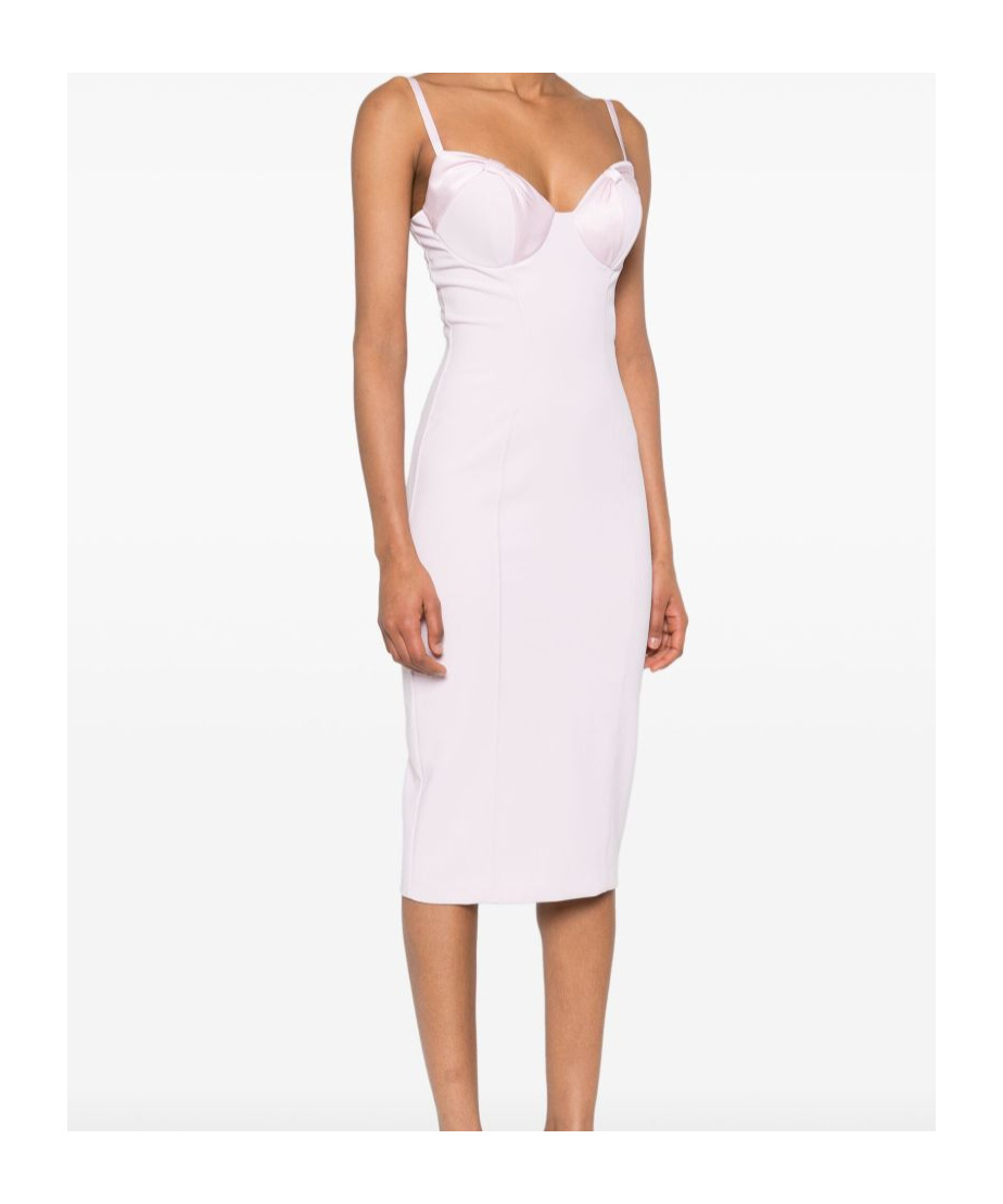 Elisabetta Franchi Fitted Midi Dress In White