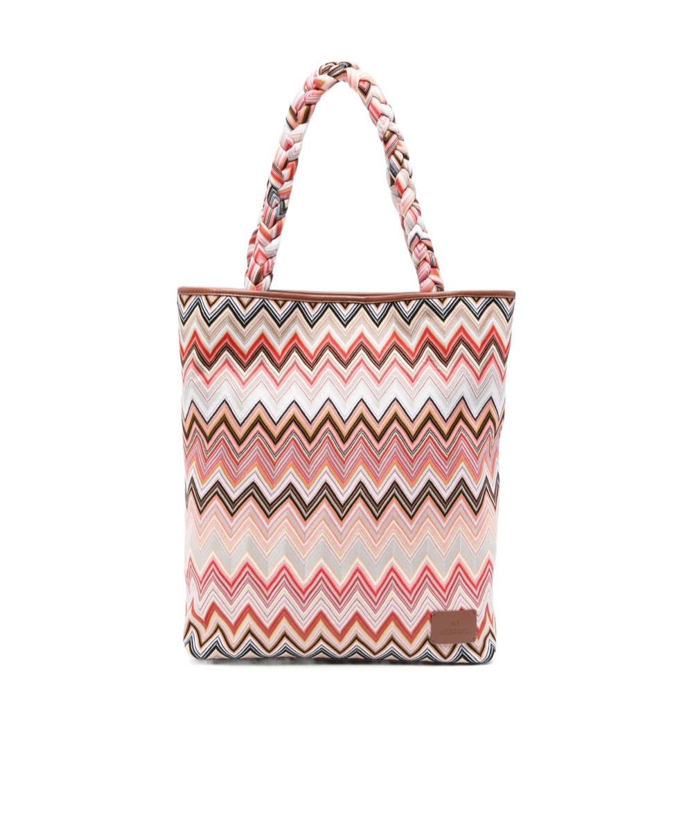 Shop Missoni Zigzag-woven Tote Bag In Pink