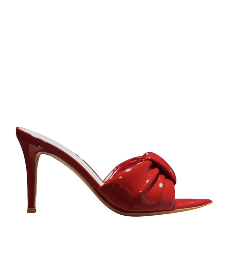 Gianvito Rossi Night Bow Patent Heel Shoe In Red