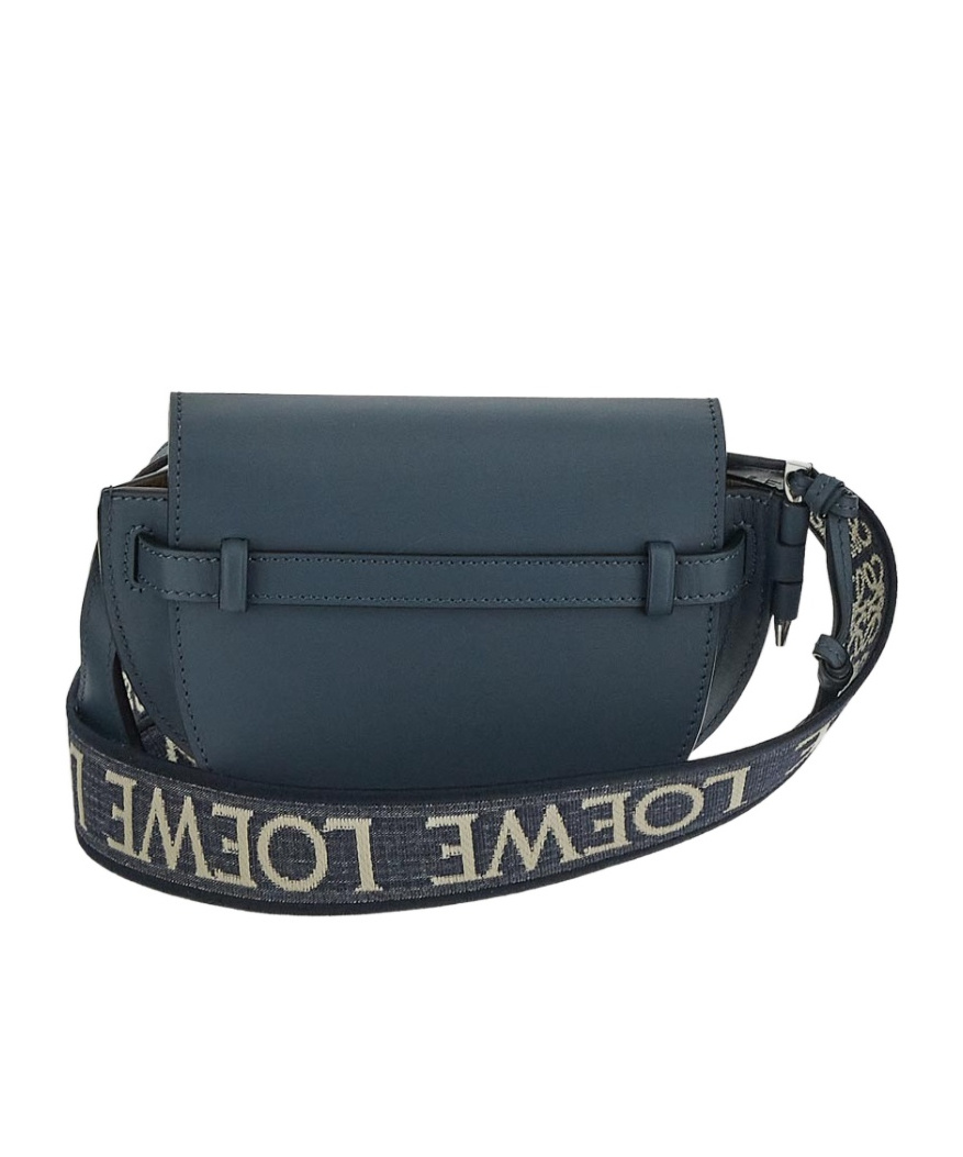 Loewe Mini Puzzle Leather Shoulder Bag In Blue