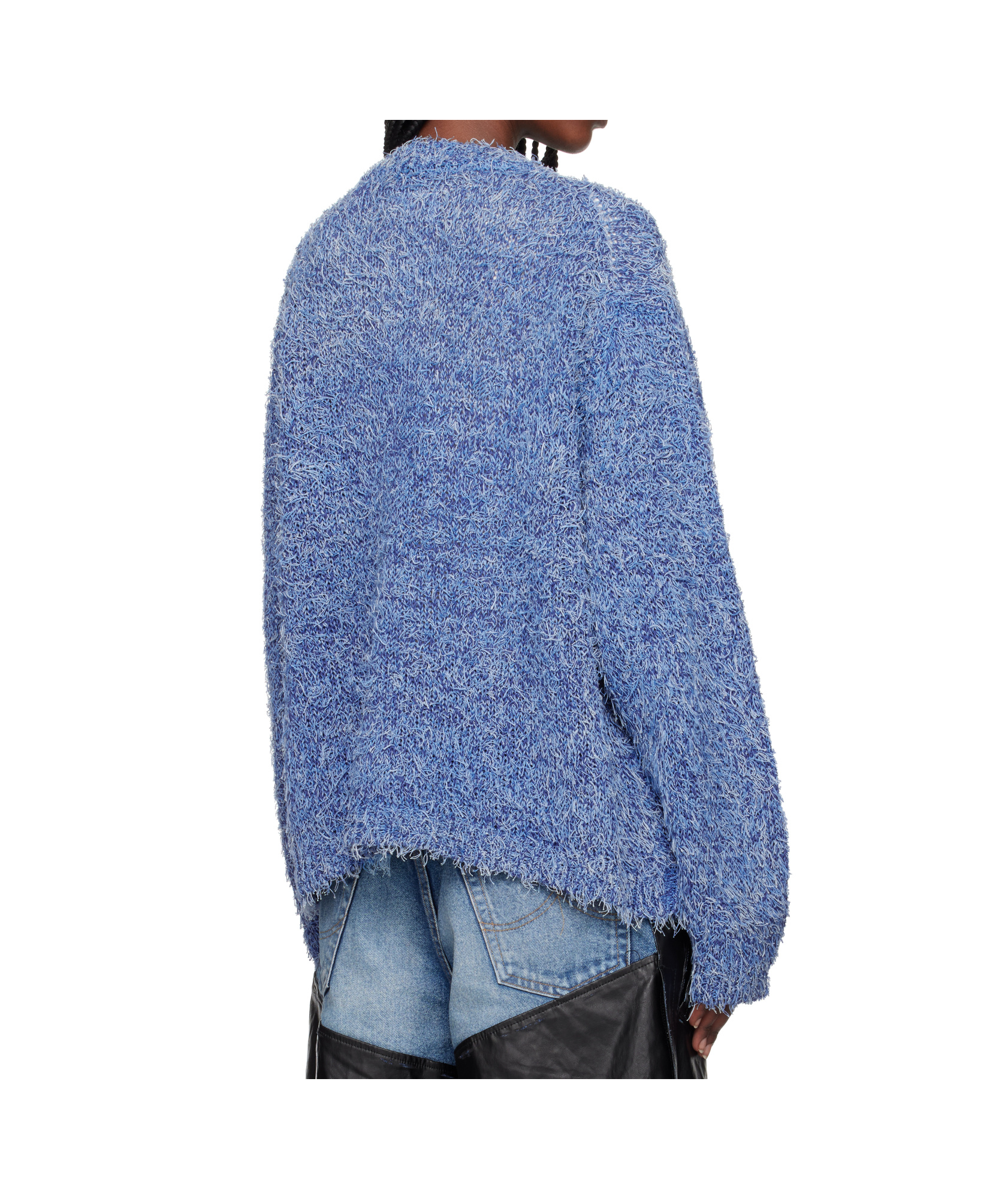 Doublet Chunky Knit Cardigan In Blue