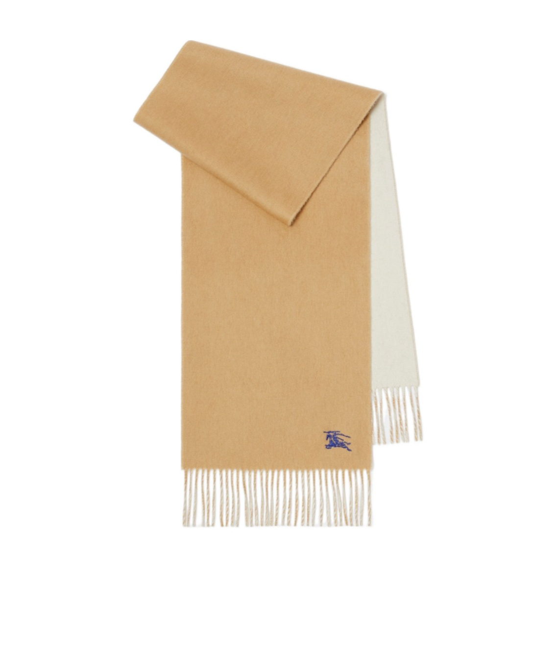 Burberry Embroidered Knight Reversible Cashmere Scarf In Brown