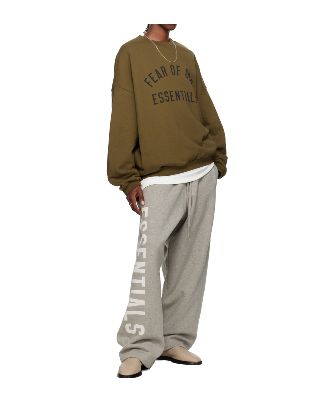 Essentials Fear Of God Logo Printed Crewneck Sweatshirt