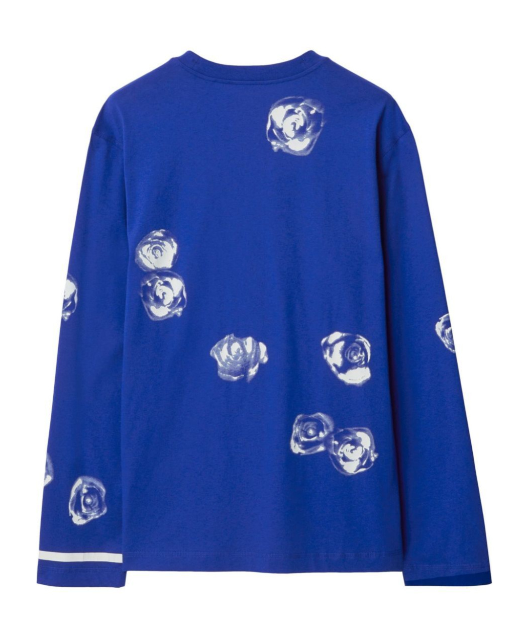 Burberry T-shirt With Round Neck And Long Sleeves In Blue