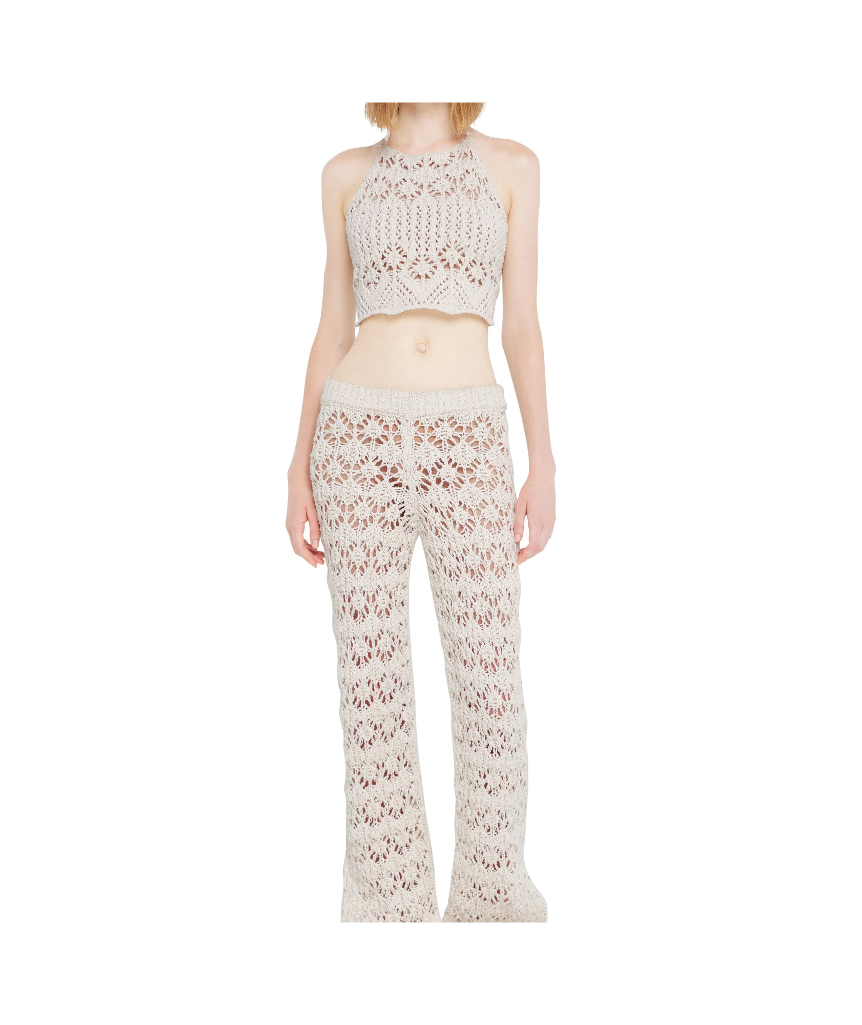 Alanui Lagoon Romance Cotton-blend Crochet Crop Top In White