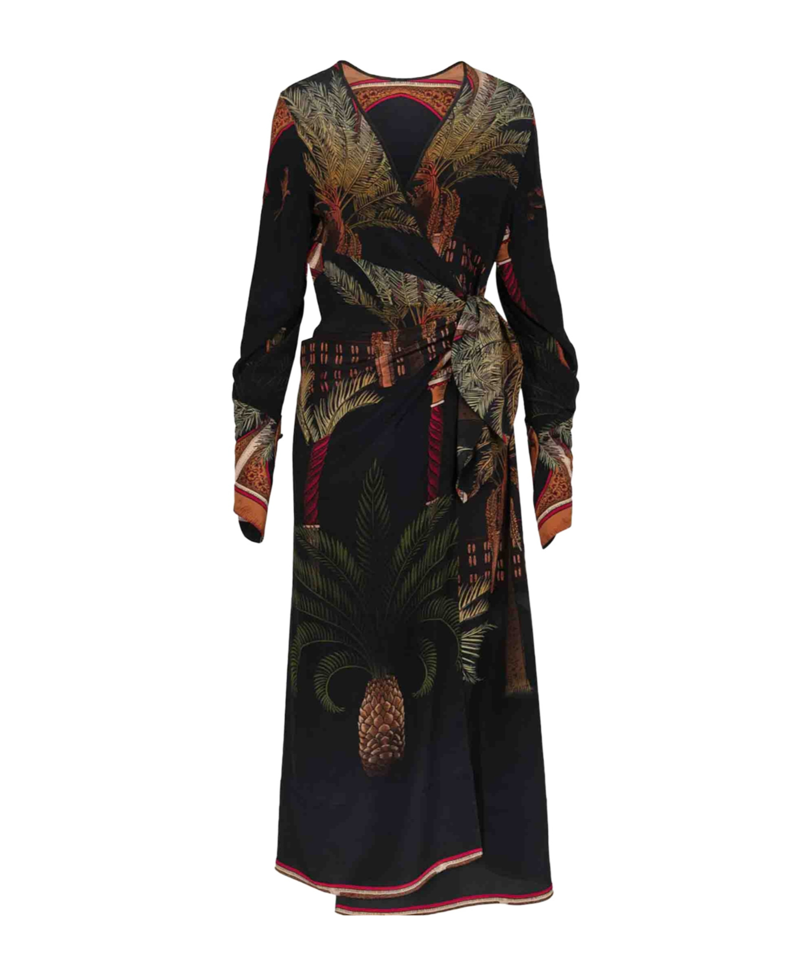 Johanna Ortiz Eternity Begins Wrapped Silk Maxi Dress In Multi