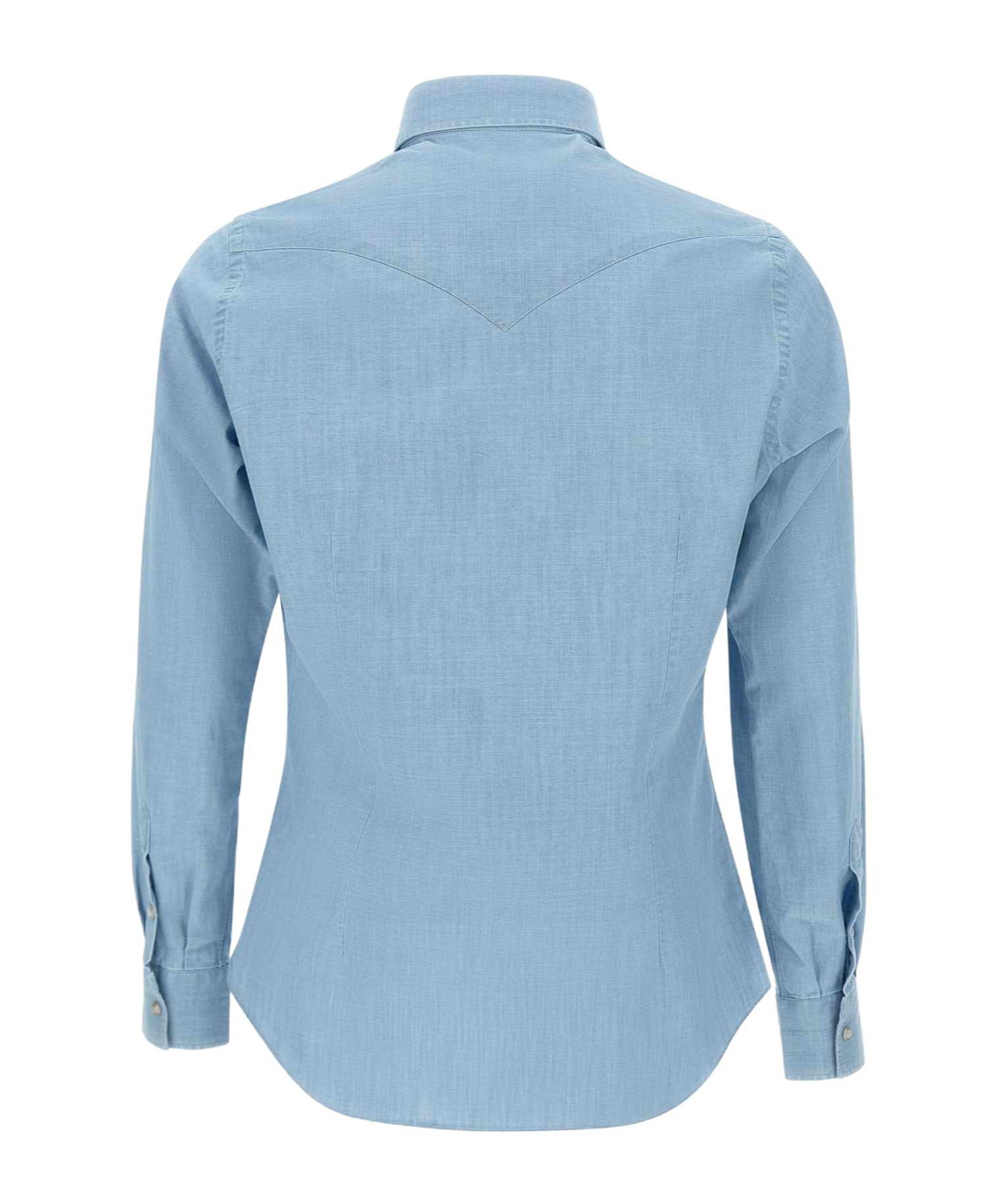 Shop Eleventy Long Sleeve Shirt In Blue