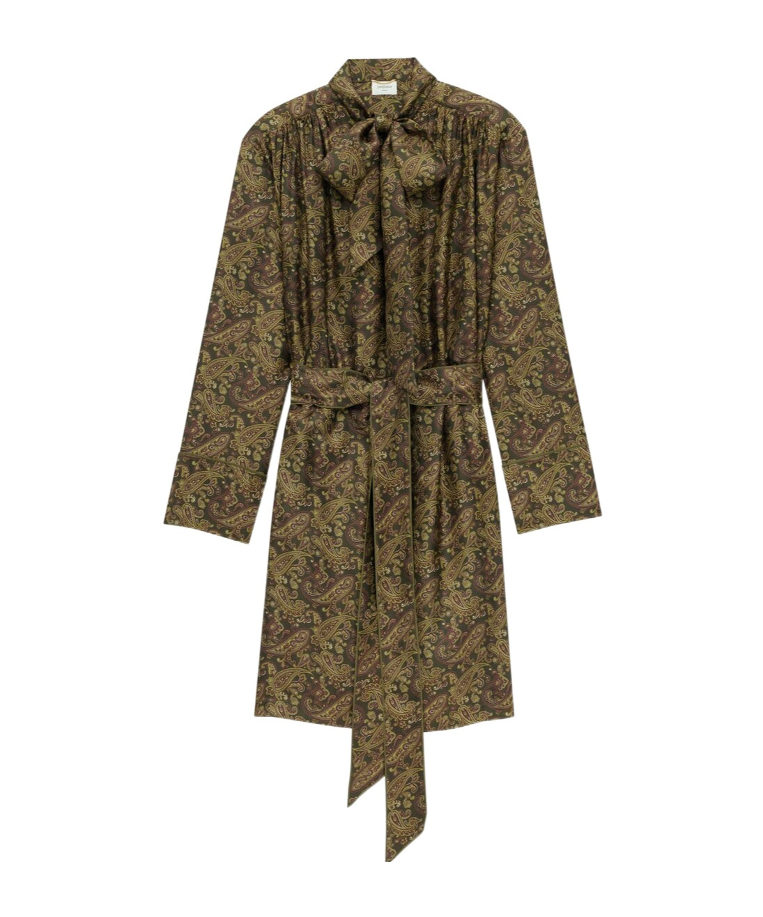 Saint Laurent Paisly Dress In Brown