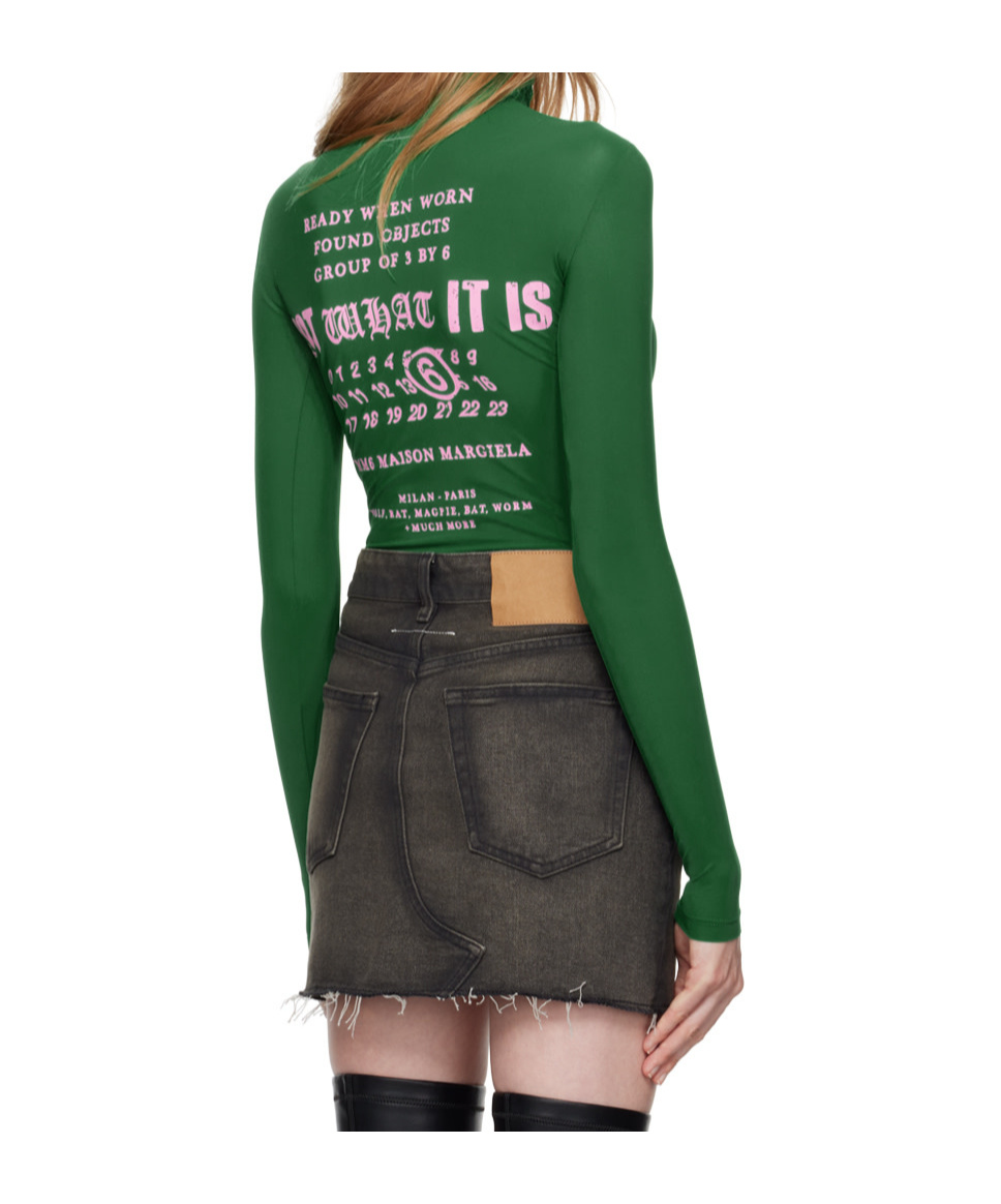 Mm6 Maison Margiela Long-sleeved Jumpsuit In Green