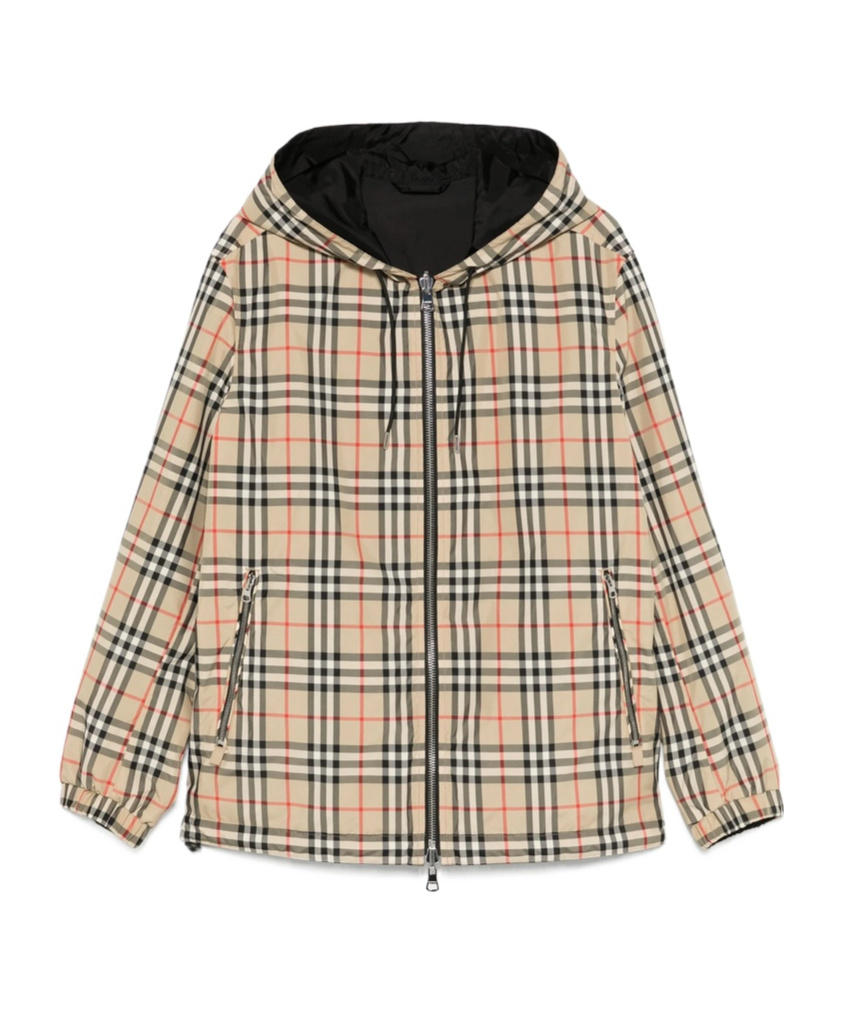 Burberry Reversible Vintage Check Jacket In Nude