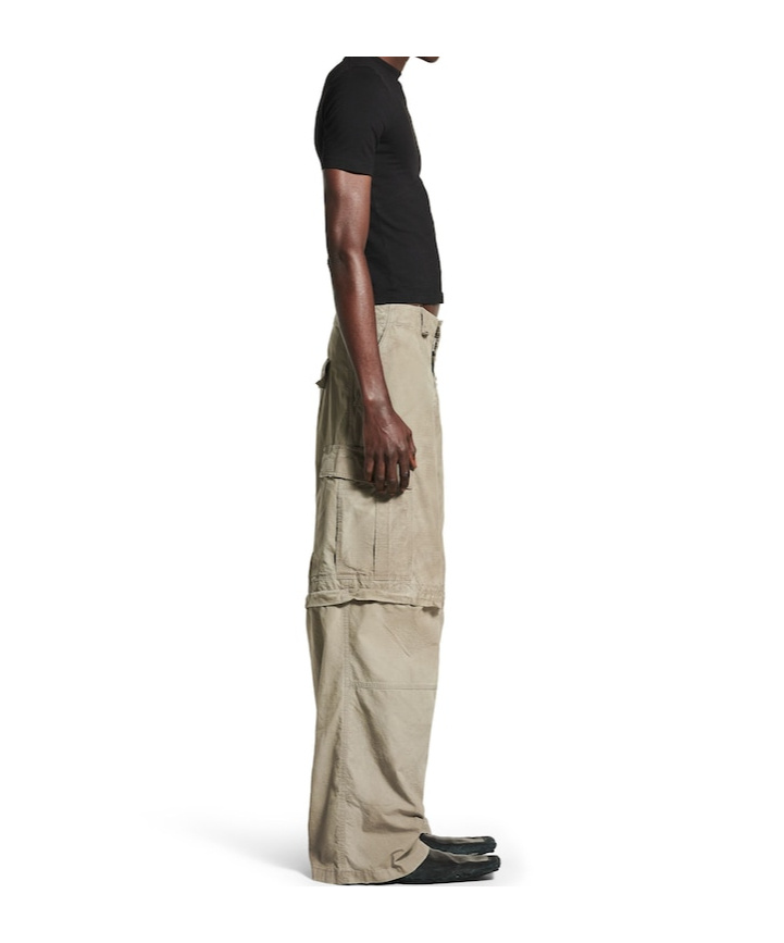 Balenciaga Men's Large Cargo Pants In Dark Beige