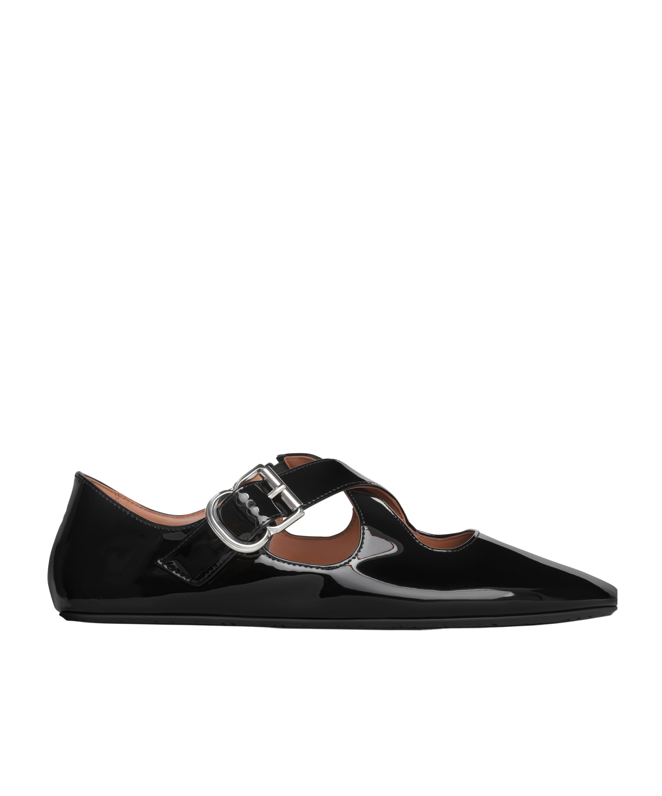 Alaïa Cross-belt Ballet Flat Shoes In Black