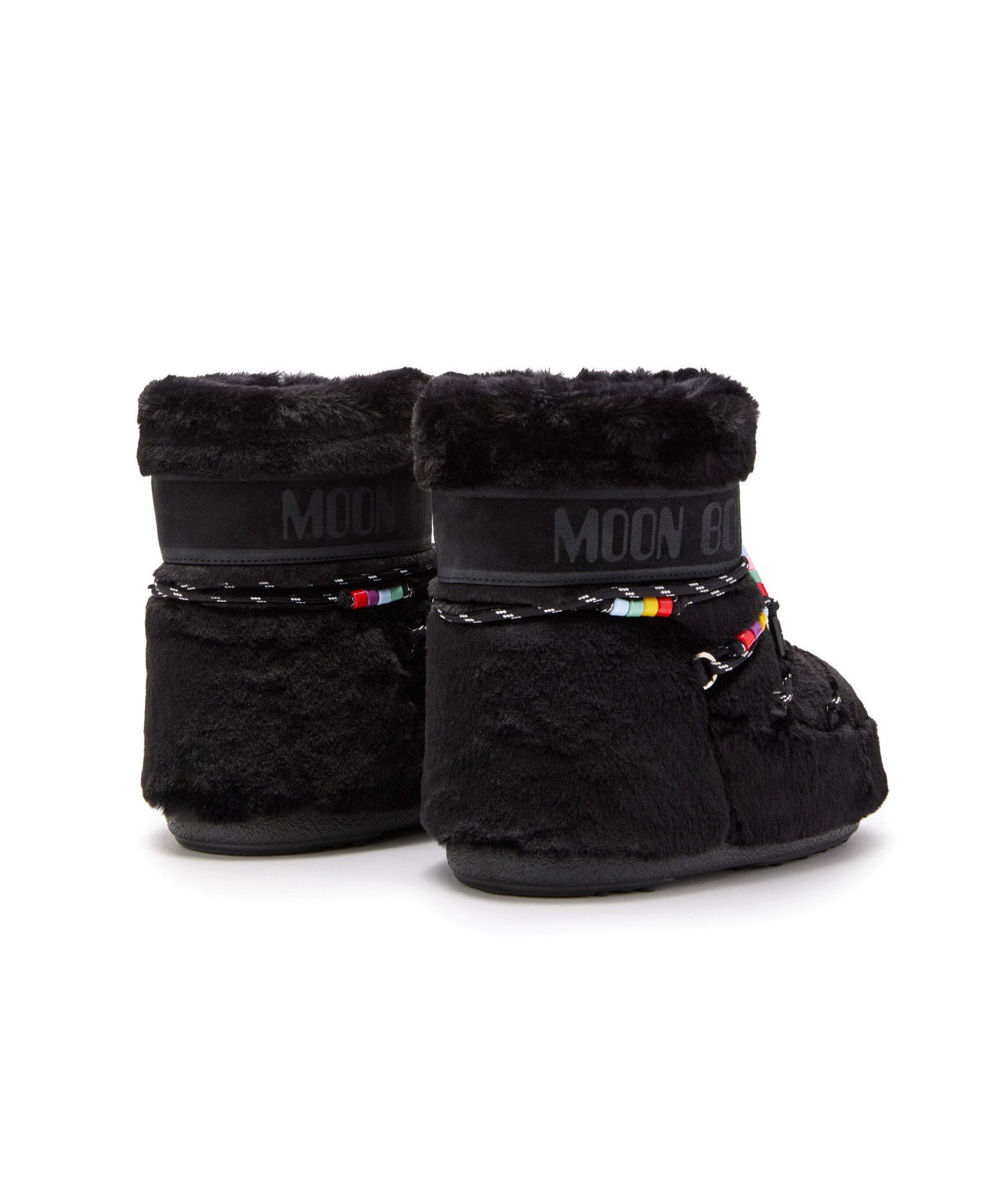 Moon Boot Icon Low Faux Fur Beads Lab69 In Black