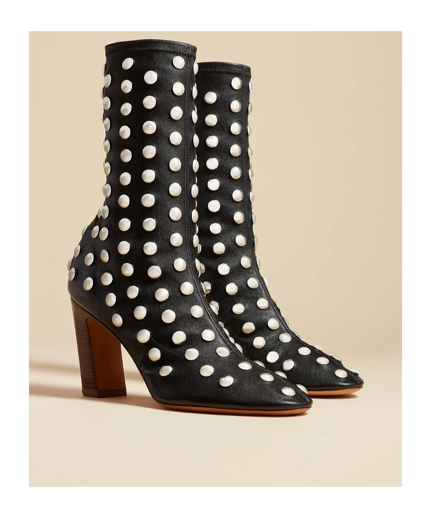 Khaite Round Head Zipper Short Boots In Black