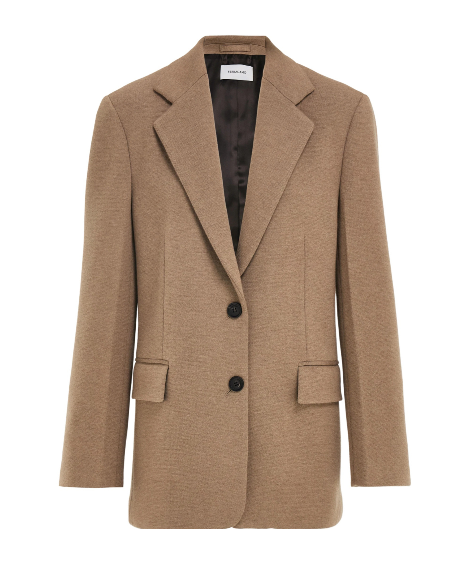 Ferragamo Single-breasted Flap-pocket Blazer In Brown