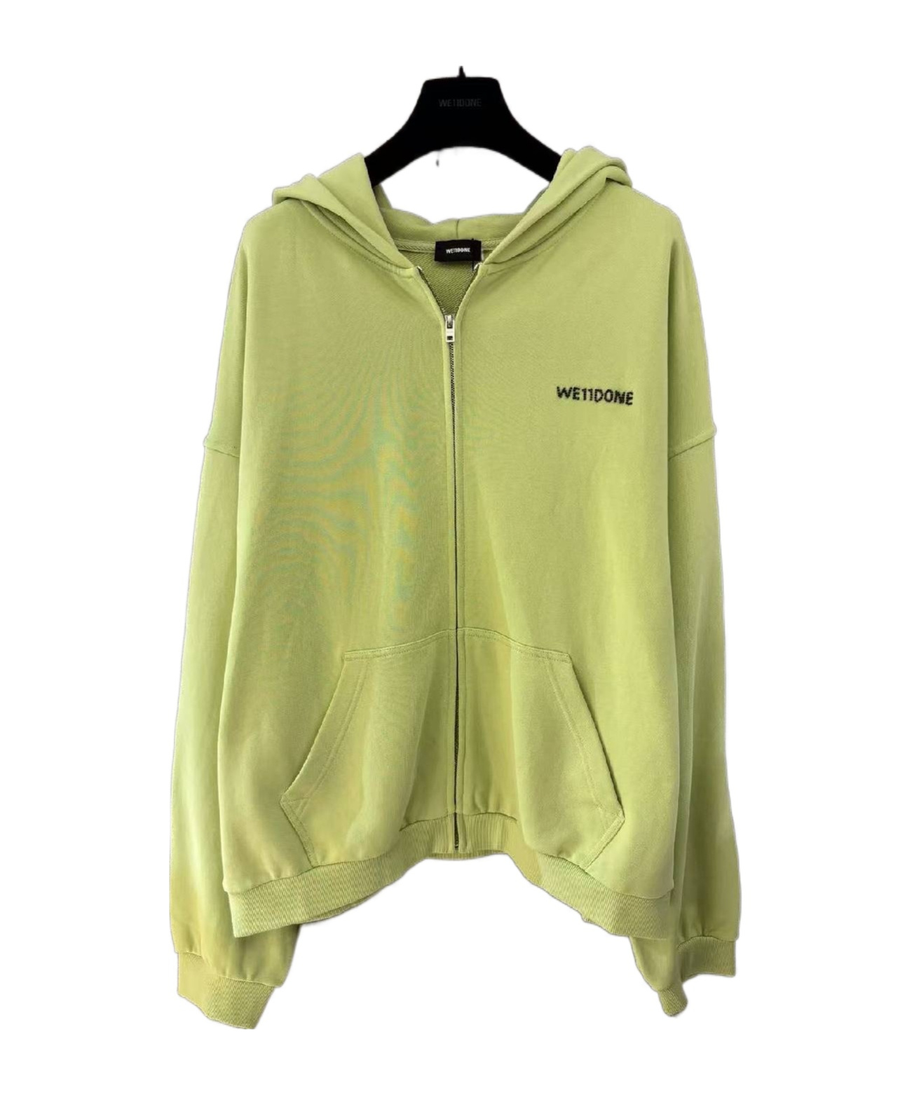 We11 Done Embroidered Logo Hood Jacket In Green
