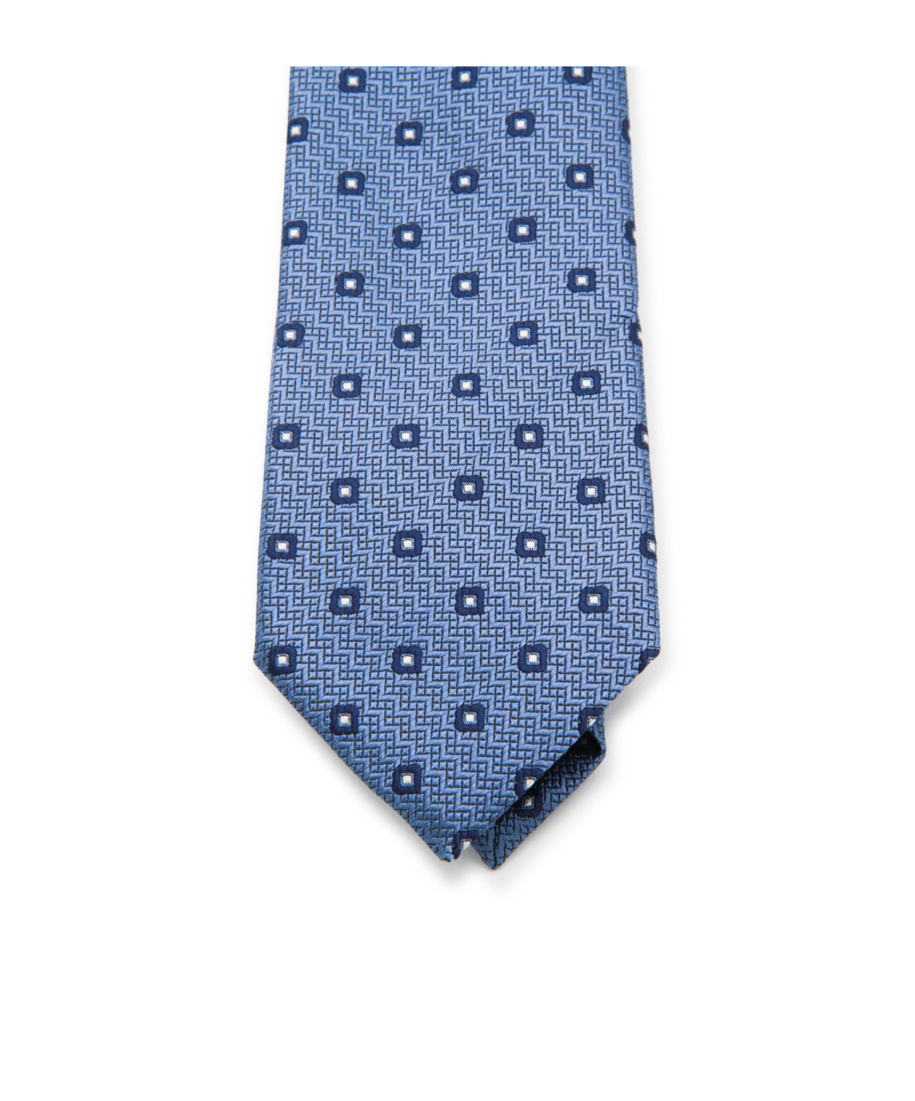 Zegna Geometric Pattern Wide Blade Ties Collection In Blue