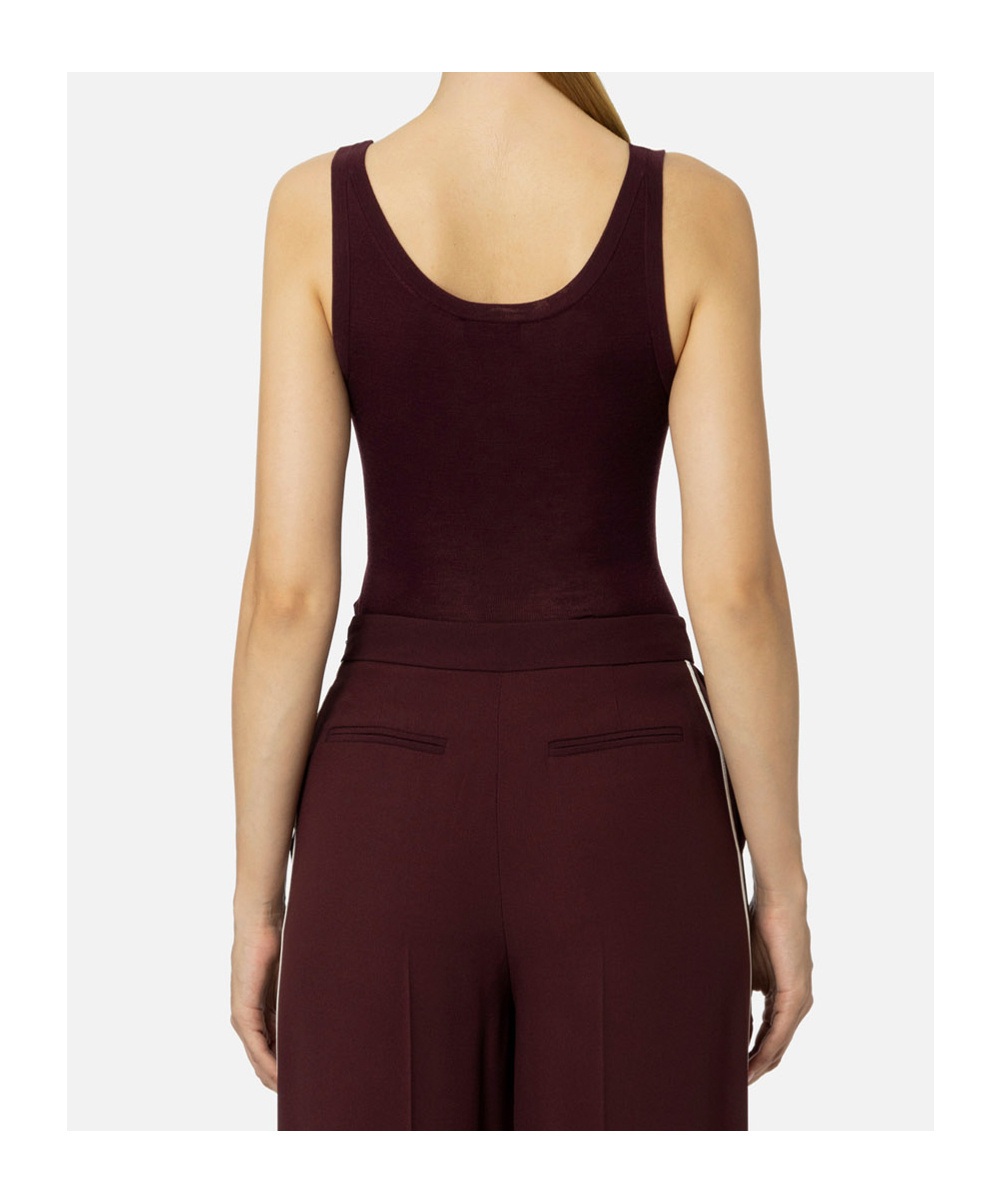 Elisabetta Franchi Jacquard Logo Knitted Top In Brown