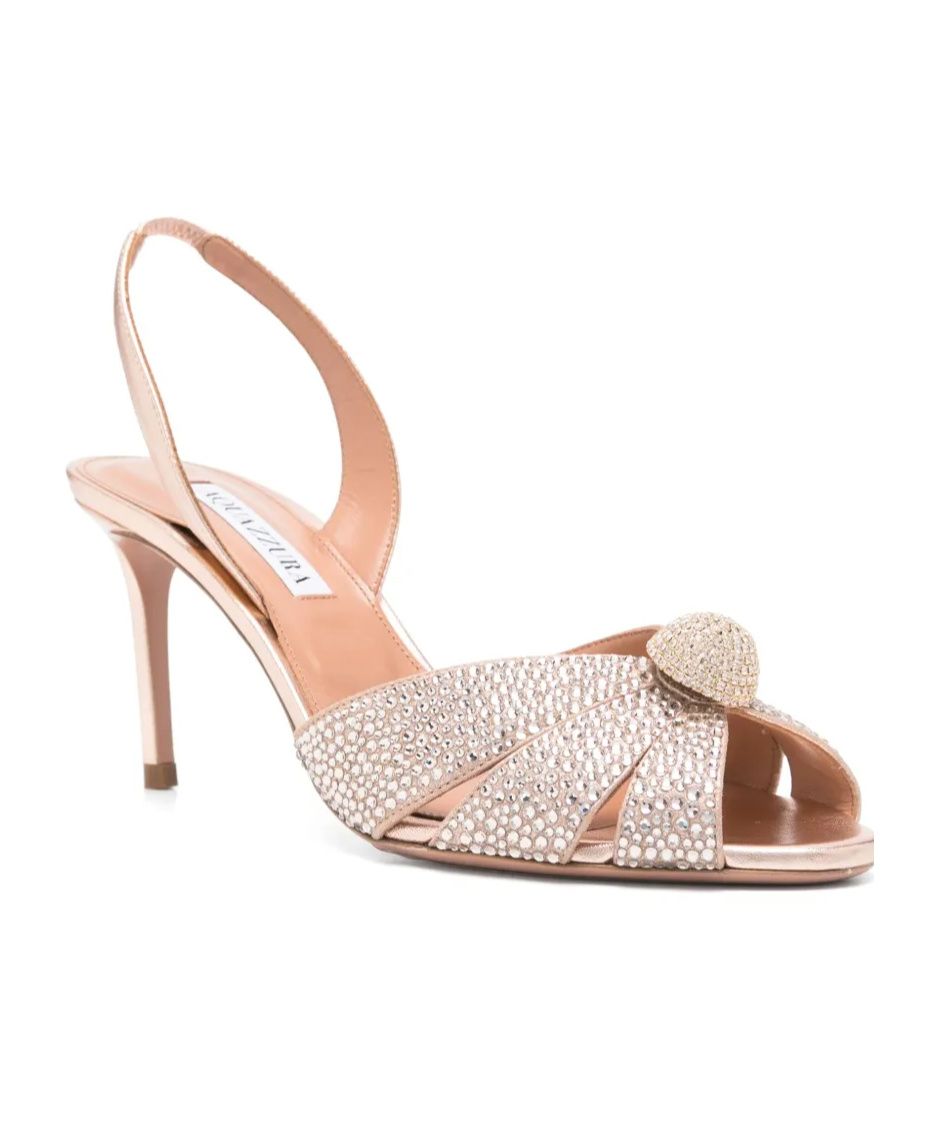 Aquazzura 80mm Crystal-embellished Pumps In Nude