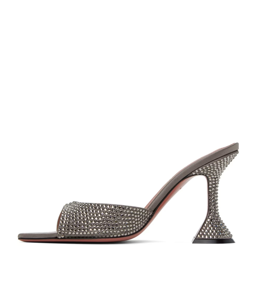AMINA MUADDI CAROLINE CRYSTAL HIGH-HEELED SANDALS 