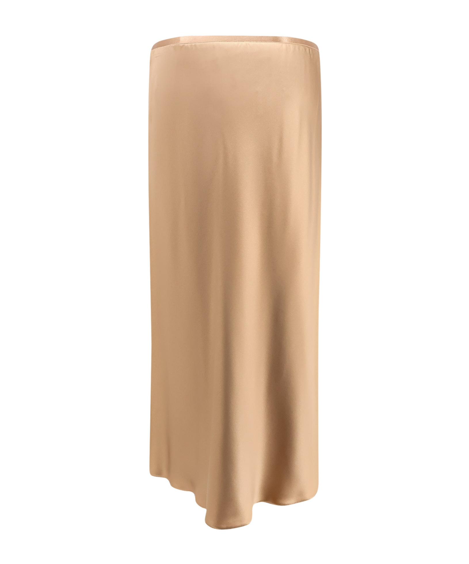 Max Mara Satin Midi Skirt Elastic Waistband In Nude